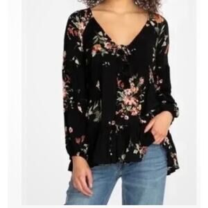 Jade JOHNNY WAS Pia Peasant Top Blouse Fairy Balloon Sleeves Boho Cottage XS